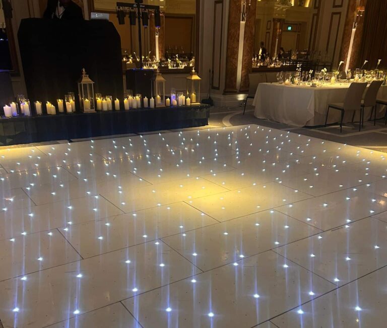 White LED dance floor at a London event