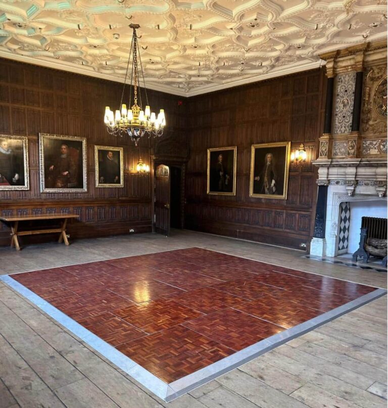 Wooden dance floor at an event