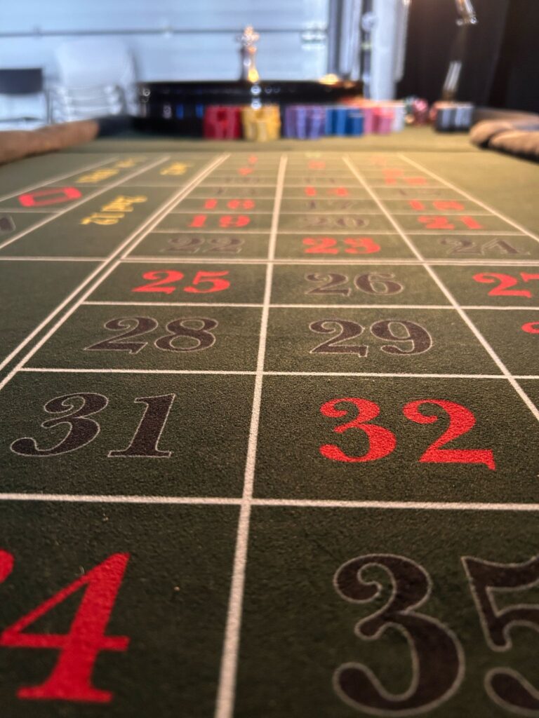 Casino tables set up for an event