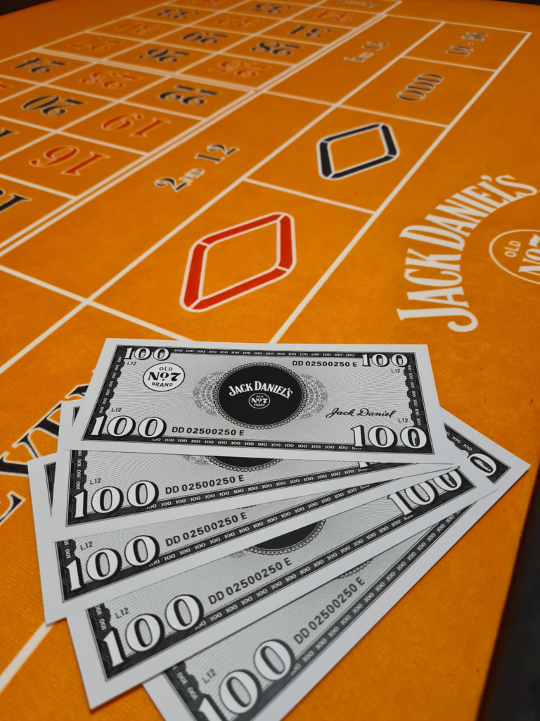 Personalised casino tables for a corporate event